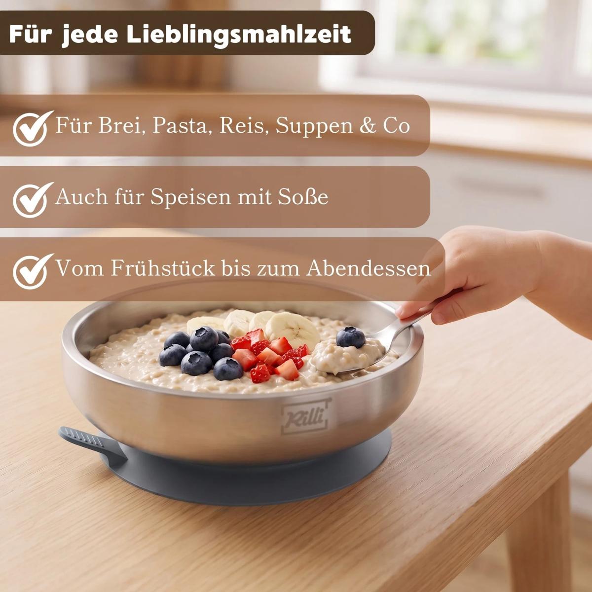 Tiefer Rilli Teller grau - Thumbnail 6