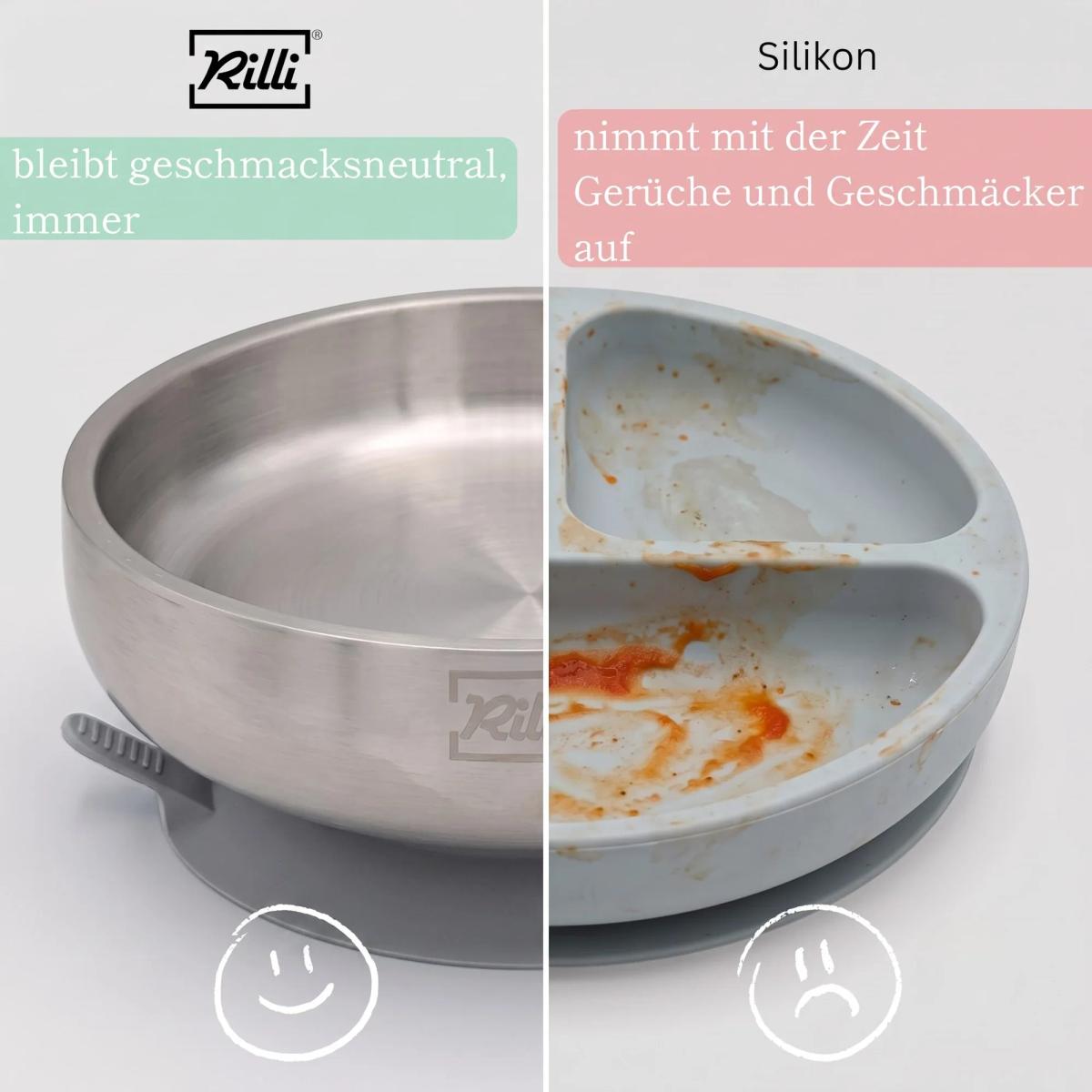 Tiefer Rilli Teller grau - Thumbnail 4