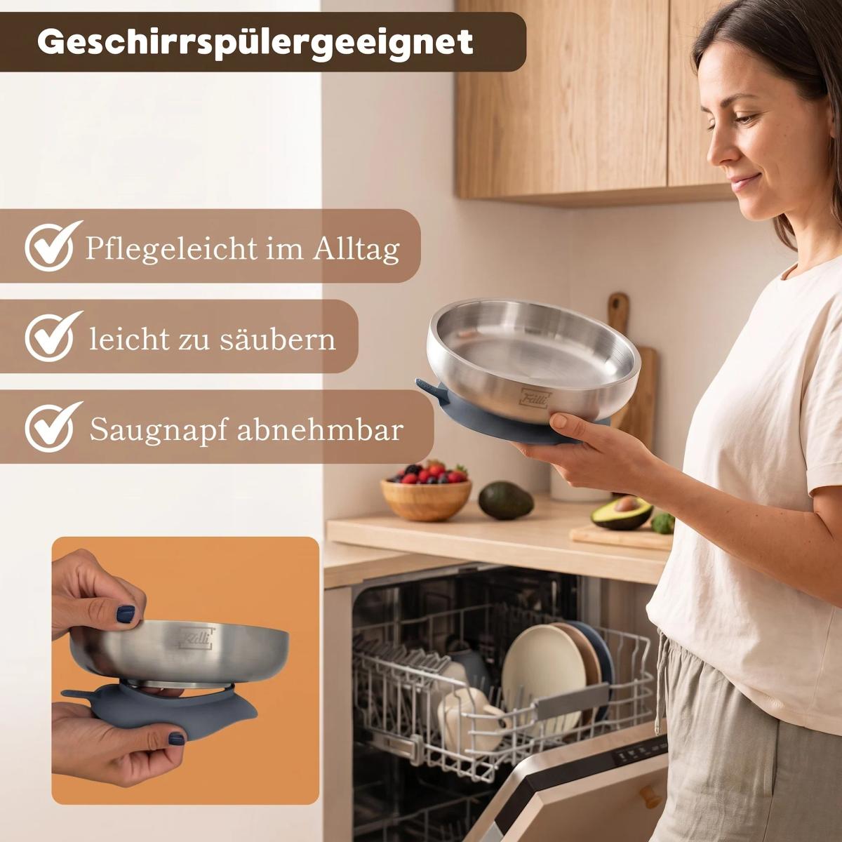 Tiefer Rilli Teller grau - Thumbnail 3
