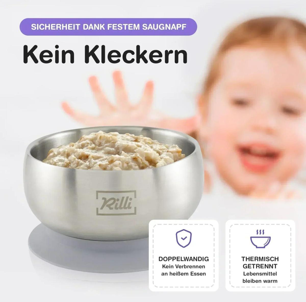 BLW Starter Set klein grau - geteilter Teller, Schüssel, Becher - Thumbnail 7