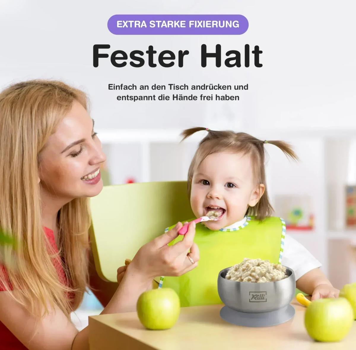 BLW Starter Set klein grau - geteilter Teller, Schüssel, Becher - Thumbnail 8