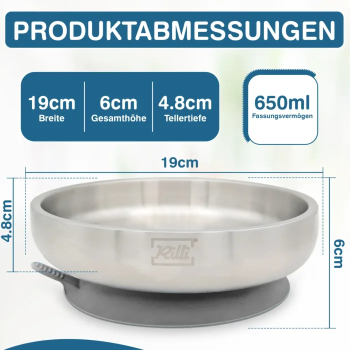 Tiefer Rilli Teller grau -  B-Ware – Bild 2